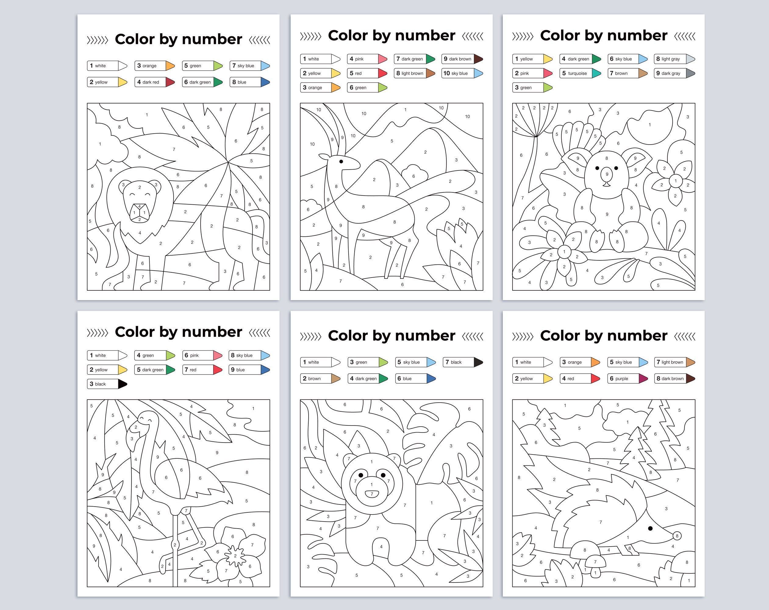 Color by Number Printable Coloring Pages for Kids Digital - Etsy Australia