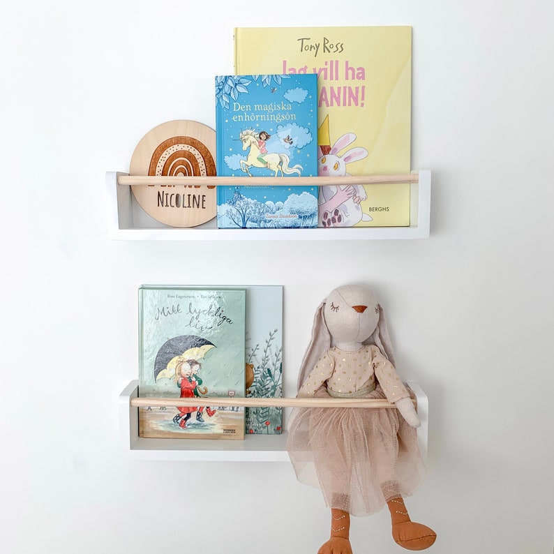 Set of Two Shelves bookshelves Nursery Decor 2pcs White Etsy