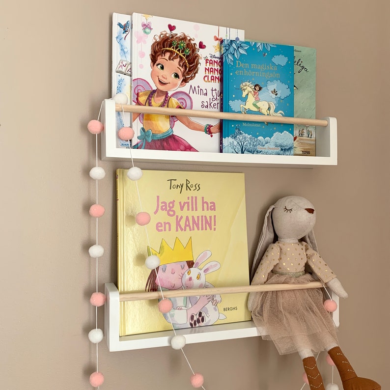 Set of Two Shelves bookshelves Nursery Decor 2pcs White Etsy