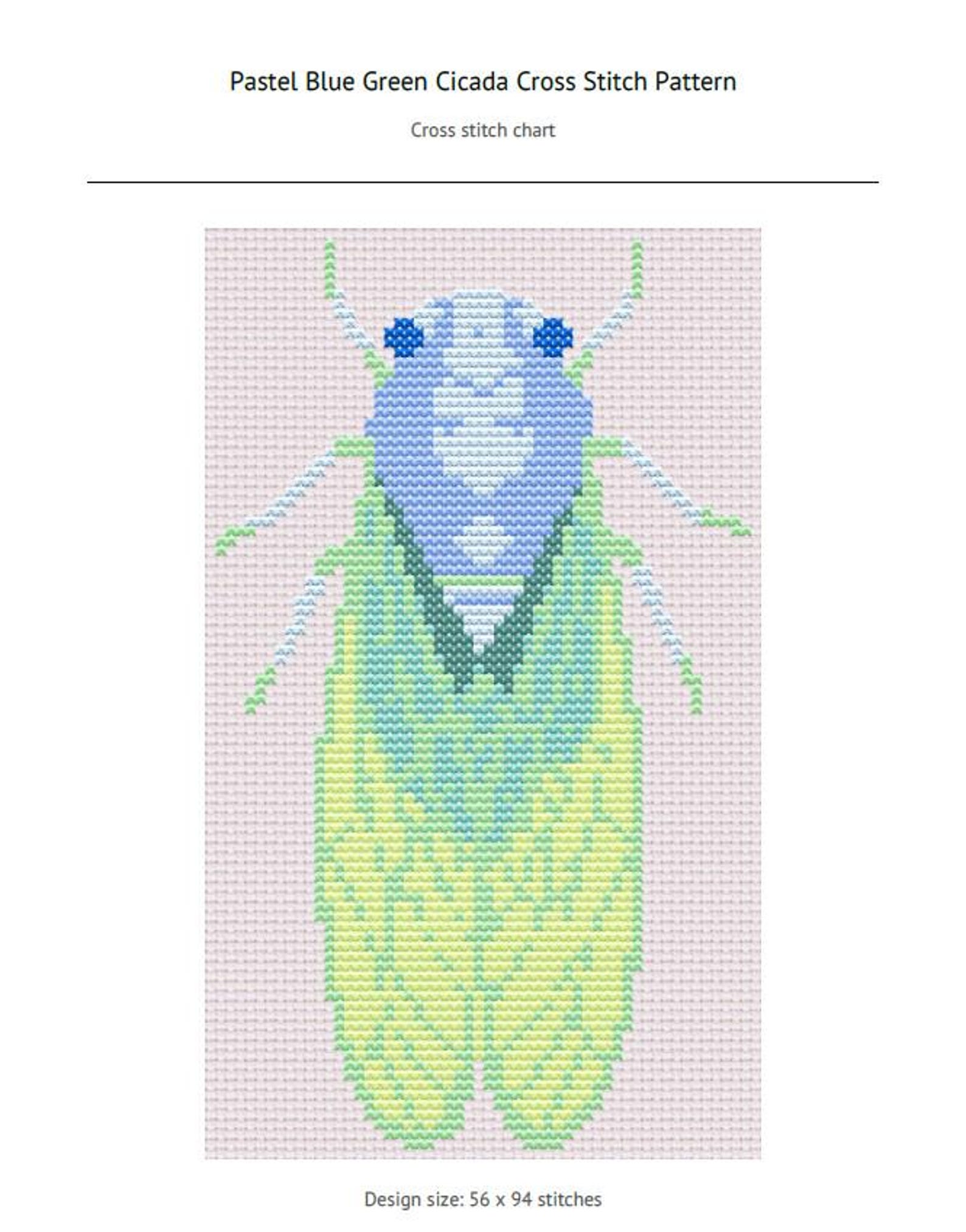 Spk Pattern Red Eye Cicada Cross Stitch Pattern - Etsy
