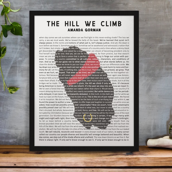 printable amanda gorman poem, the hill we climb amanda gorman wall art, amanda gorman quote poster print digital download