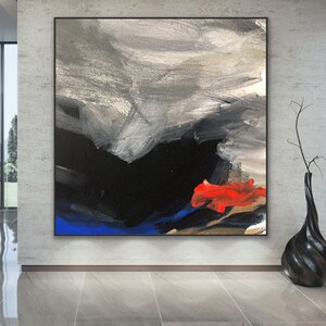 Abstract Painting Original Large Acrylic Canvas Wall Art Expressionism black Modern Painting Wall Art on Canvas, Huge contemporary art decor