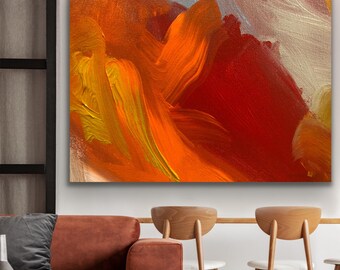 Abstract Painting Original Large Acrylic Canvas Wall Art Expressionism orange Modern Painting Wall Art on Canvas Huge contemporary art decor