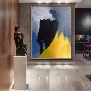 Abstract Painting Original Large Acrylic Canvas Wall Art Expressionism yellow Modern Painting Wall Art on Canvas Huge contemporary art decor