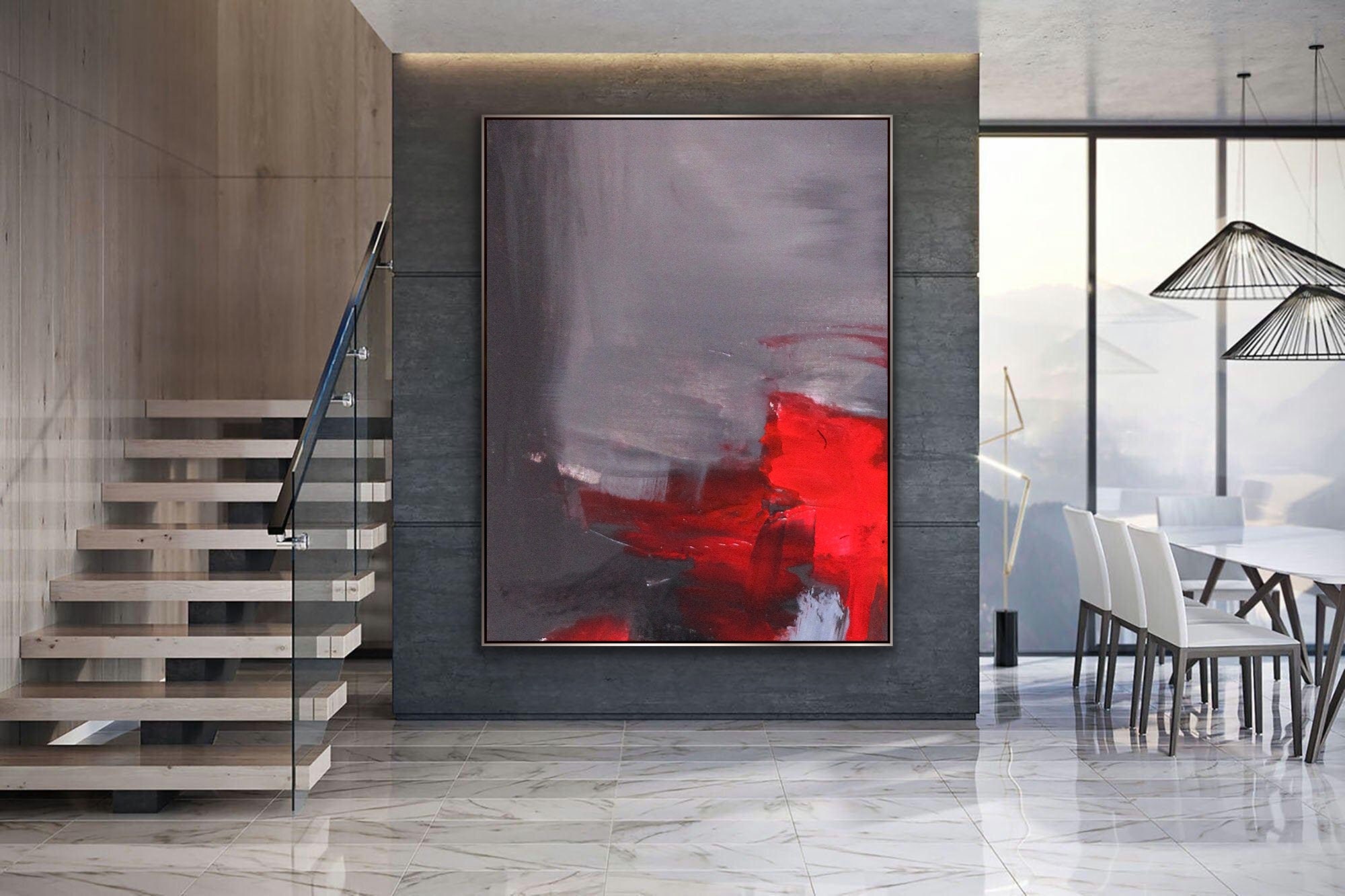 Abstract Painting Original Large Acrylic Canvas Wall Art Expressionism ...