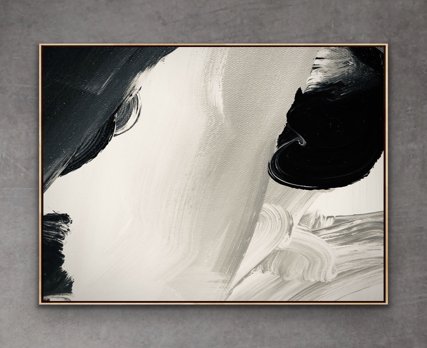 Black and White Abstract Painting Original Large Acrylic Canvas Wall ...