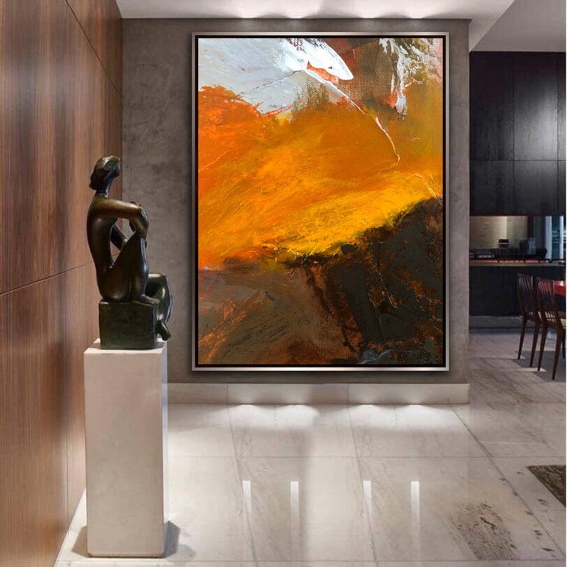 Abstract Painting Original Large Acrylic Canvas Wall Art Expressionism