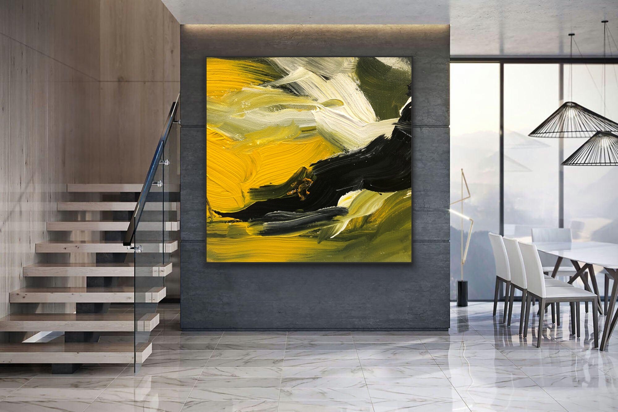 Abstract Painting Original Large Acrylic Canvas Wall Art Etsy
