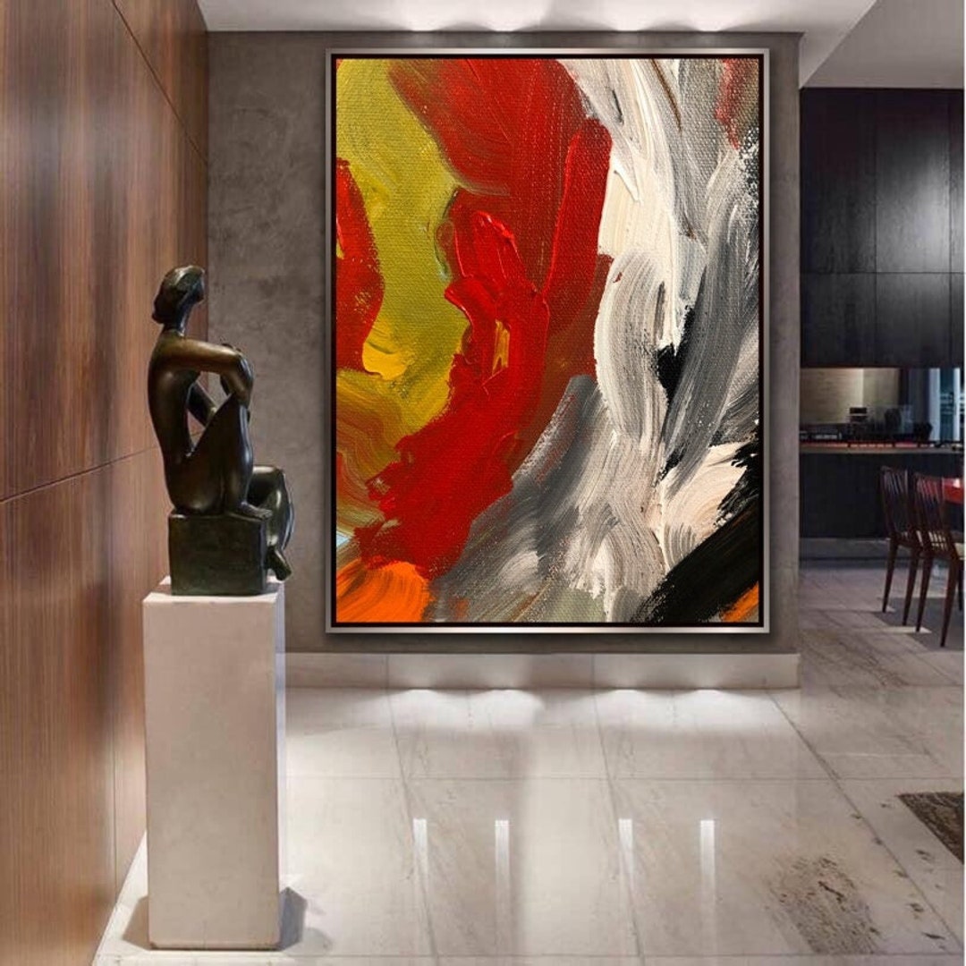 Abstract Painting Original Large Acrylic Canvas Wall Art Expressionism ...