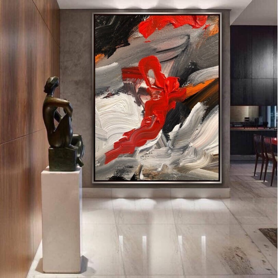 Abstract Painting Original Large Acrylic Canvas Wall Art Expressionism ...