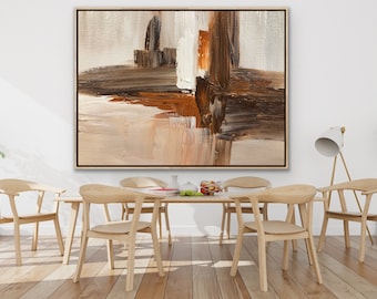 Abstract Painting Original Large Acrylic Canvas Wall Art Expressionism brown Modern Painting Wall Art on Canvas Huge contemporary art decor