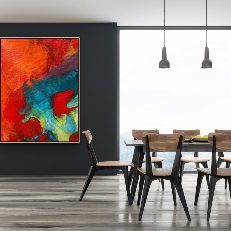 Abstract Painting Original Large Acrylic Canvas Wall Art Etsy