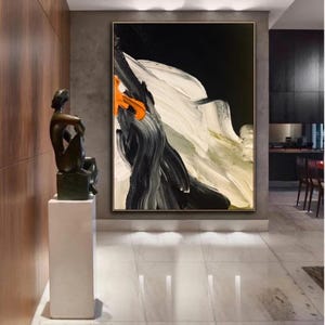 Abstract Painting Original Large Acrylic Canvas Wall Art Expressionism black Modern Painting Wall Art on Canvas, Huge contemporary art decor