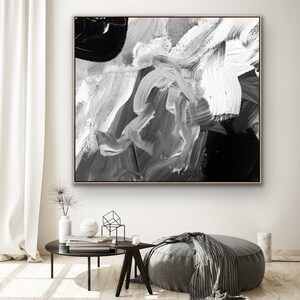 Abstract Painting Original Large Acrylic Canvas Wall Art Expressionism black Modern Painting Wall Art on Canvas, Huge contemporary art decor