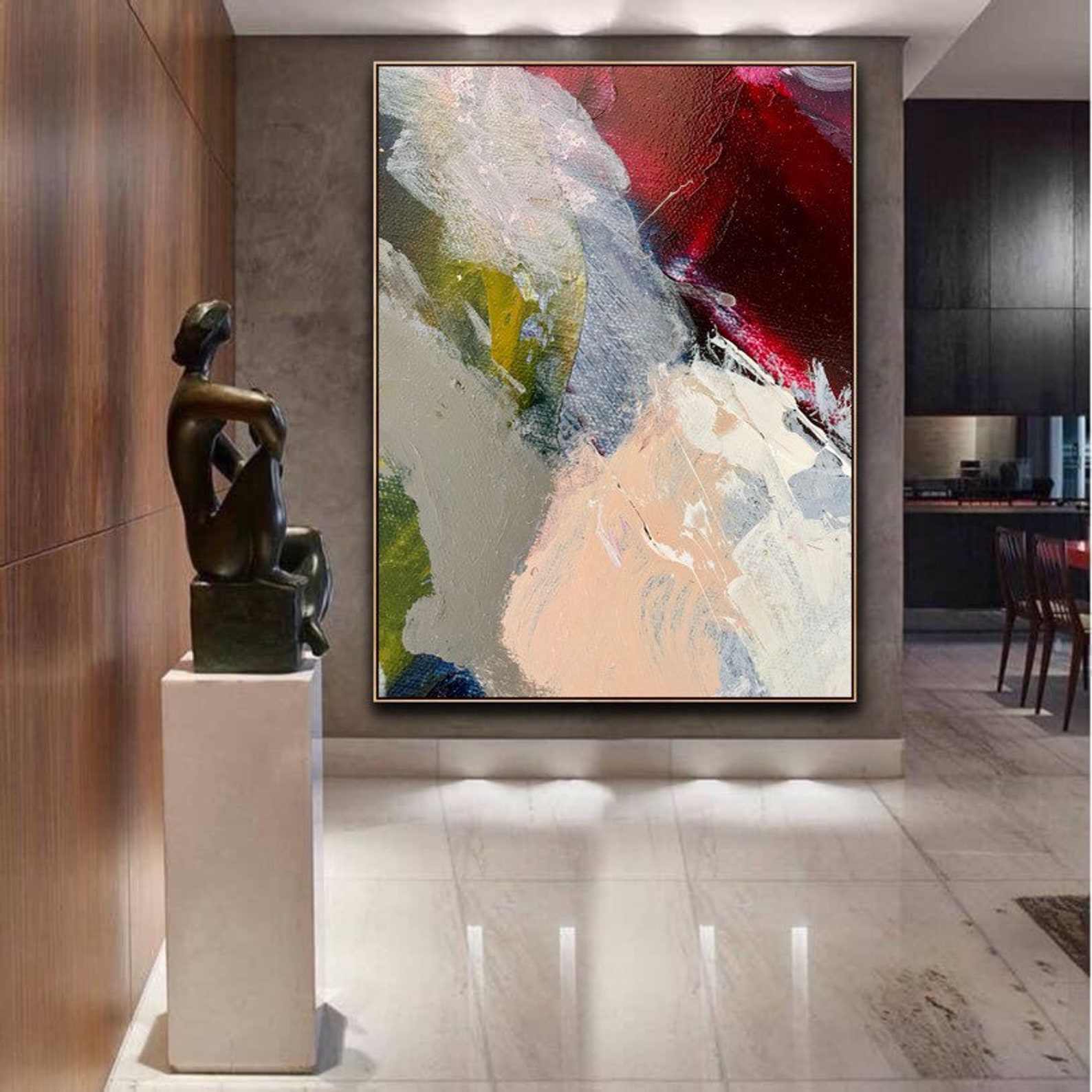 Abstract Painting Original Large Acrylic Canvas Wall Art Expressionism ...