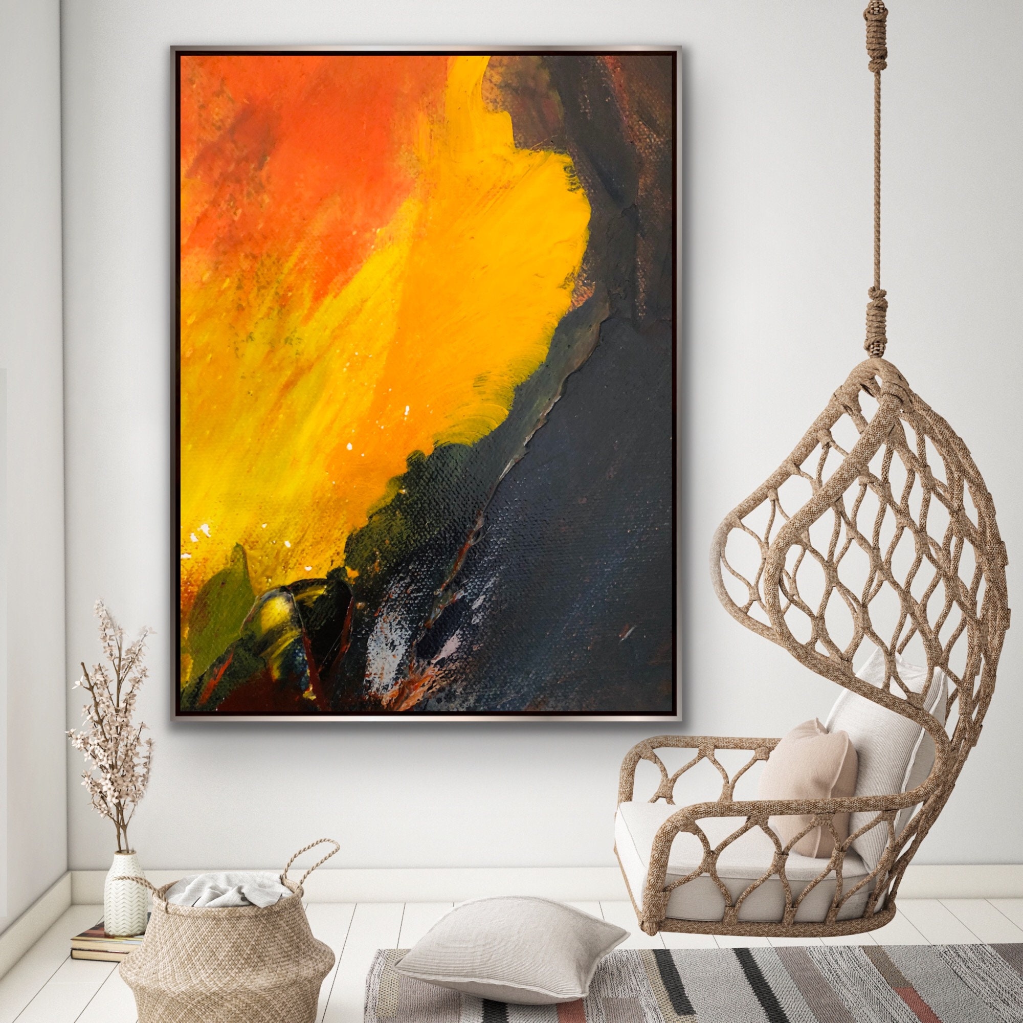 Abstract Painting Original Large Acrylic Canvas Wall Art Expressionism ...