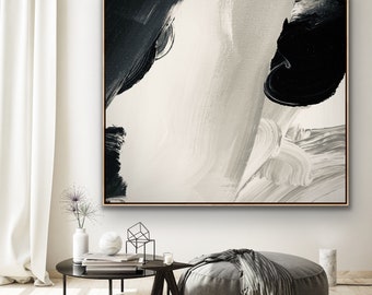 Abstract Painting Original Large Acrylic Canvas Wall Art Expressionism black Modern Painting Wall Art on Canvas, Huge contemporary art decor