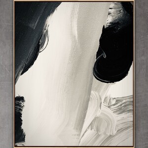 Black and White Abstract Painting Original Large Acrylic Canvas Wall ...