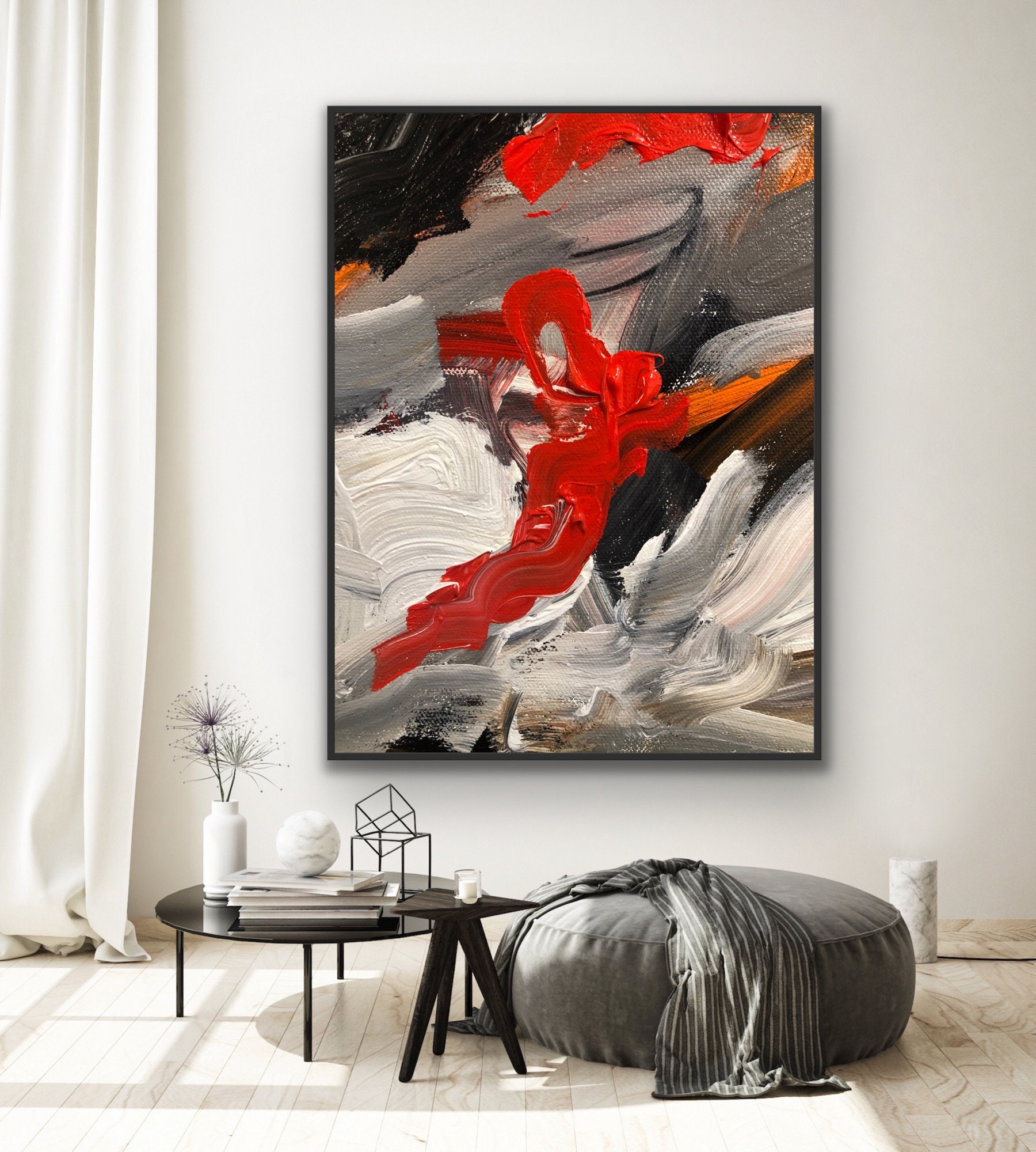 Abstract Painting Original Large Acrylic Canvas Wall Art Expressionism ...
