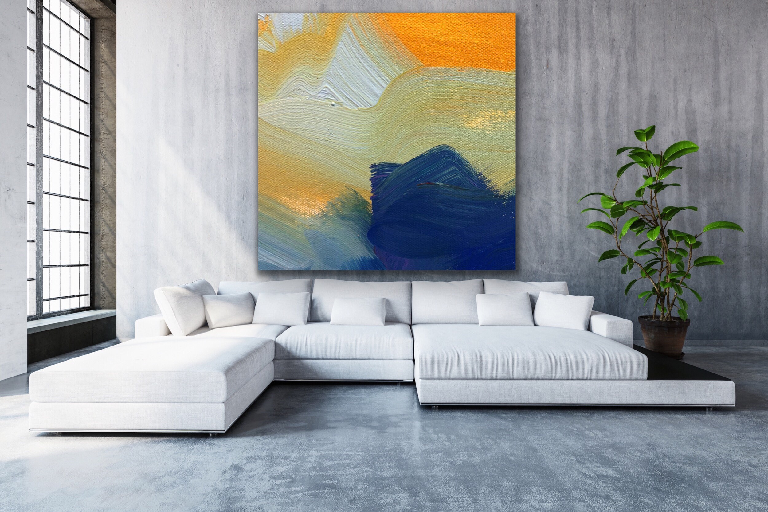 Abstract Painting Original Large Acrylic Canvas Wall Art Expressionism ...