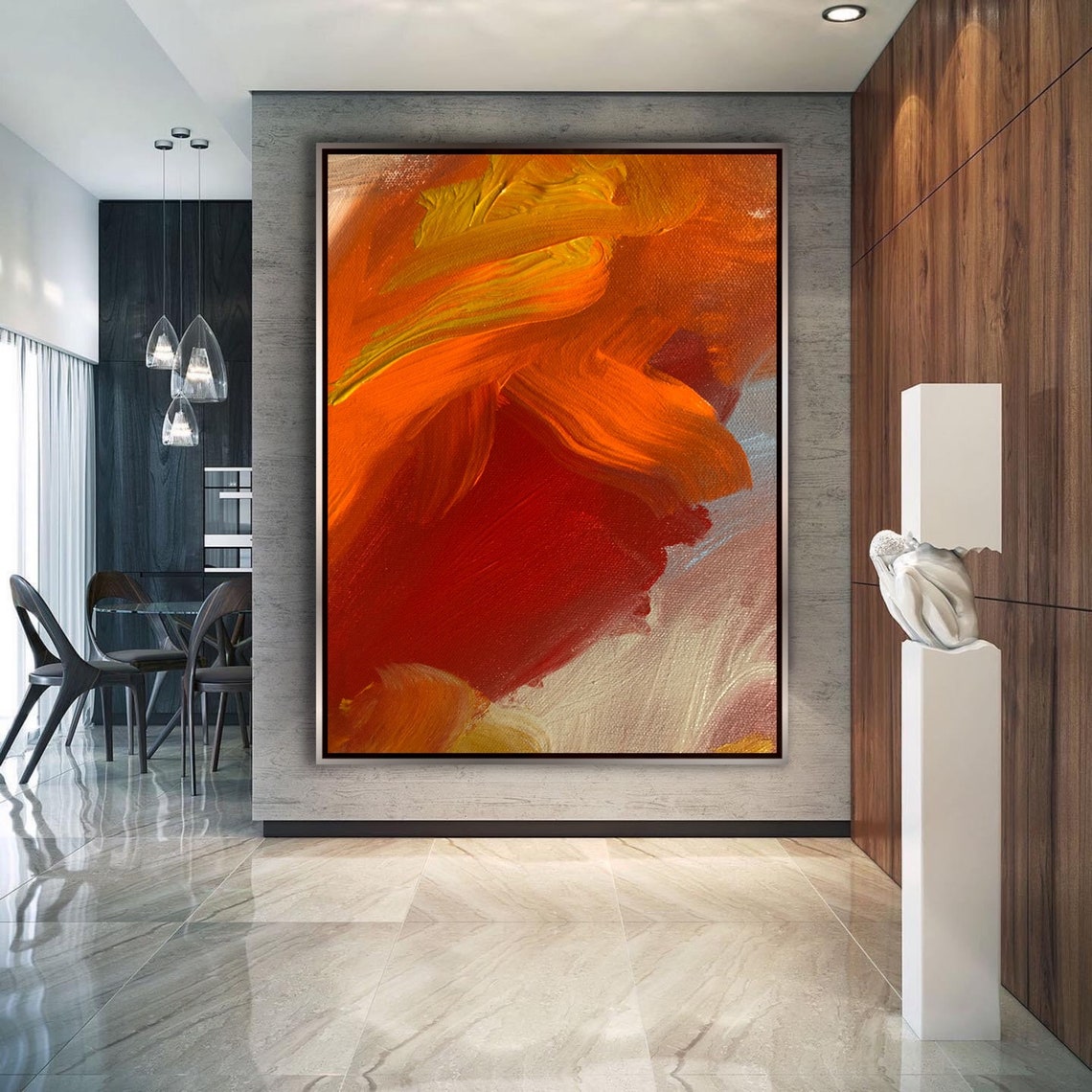 Abstract Painting Original Large Acrylic Canvas Wall Art Expressionism ...