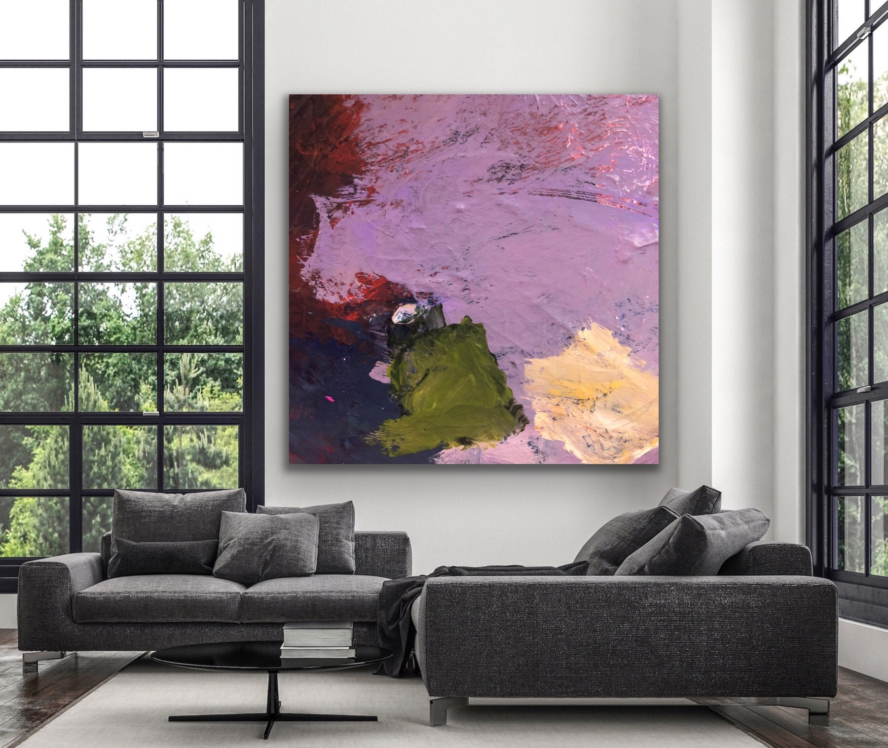 Abstract Painting Original Large Acrylic Canvas Wall Art Expressionism ...