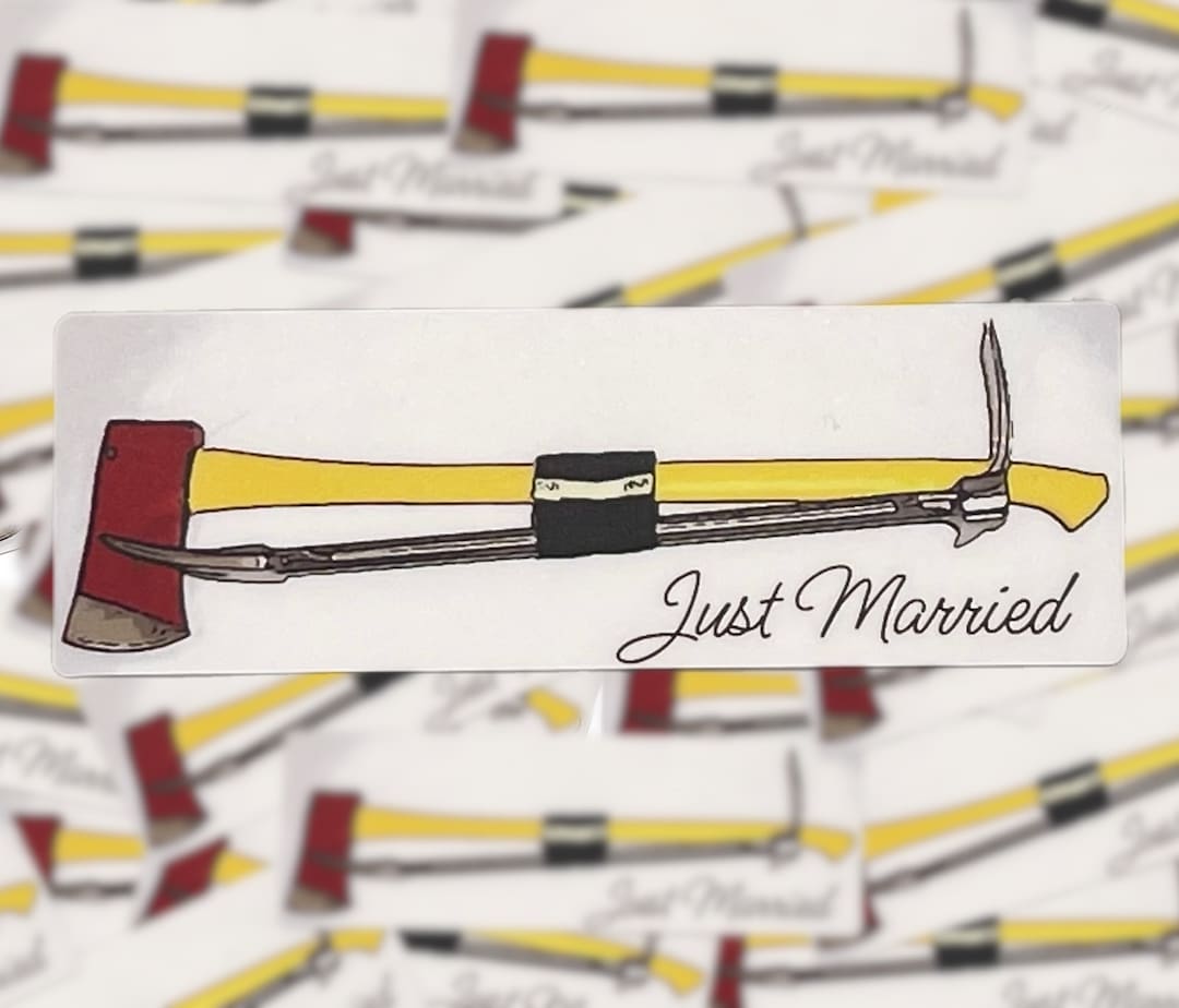 Just Married Axe and Halligan Etsy
