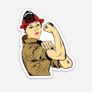 Rosie the Riveter Feuerwehrmann Aufkleber