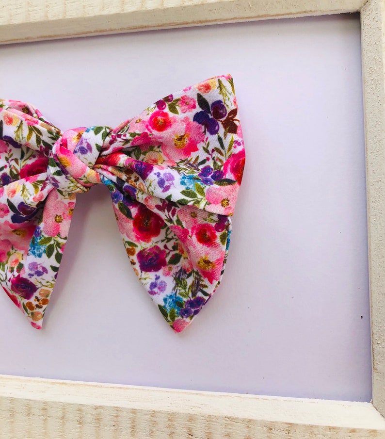 Floral Accessories Baby Headband Girls Hair Bow Secret Garden Hand Tied Fabric Bow Hair Clip