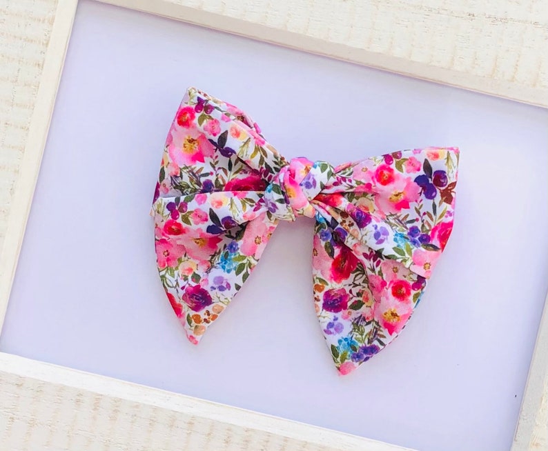 Floral Accessories Baby Headband Girls Hair Bow Secret Garden Hand Tied Fabric Bow Hair Clip