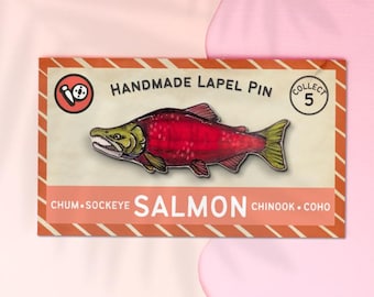 Sockeye Salmon Fish Lapel Pin