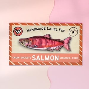 Chinook Salmon Fish Lapel Pin
