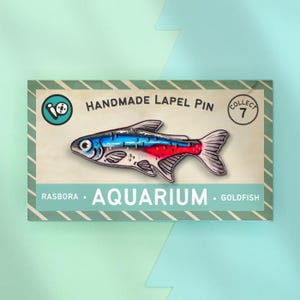 Neon Tetra Fish Lapel Pin