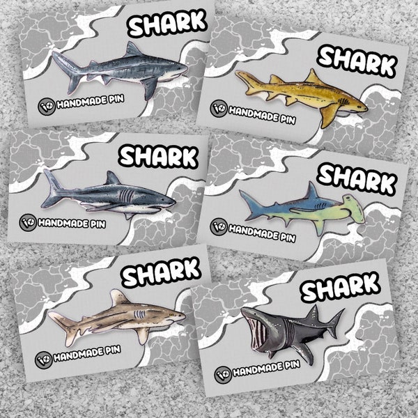 Shark Lapel Pins - Mix & Match from 6 different designs!