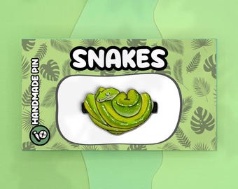 Green Python Snake Lapel Pin