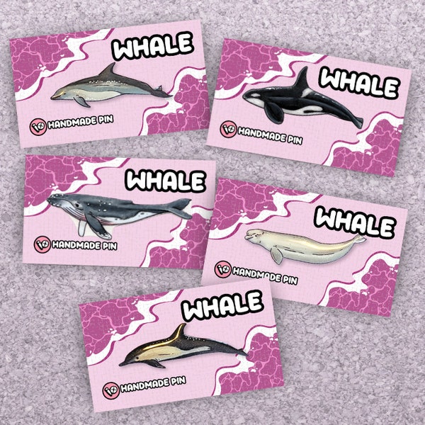 Whale Lapel Pins - Mix & Match from 5 different designs!