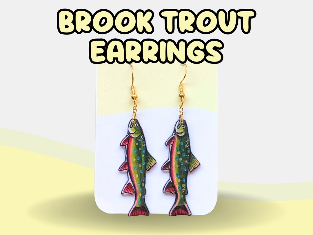 Brook Trout Earrings Handmade Fish Earrings Fish Lover Jewelry Etsy