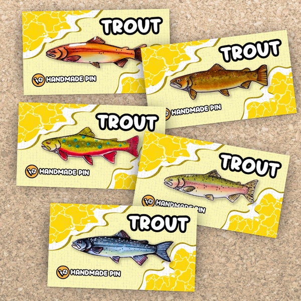 Trout Fish Lapel Pins - Mix & Match from 5 different designs!