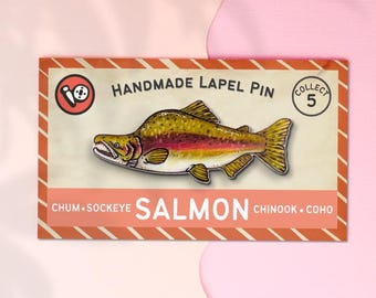 Pink Salmon Fish Lapel Pin