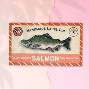 Pink Salmon Fish Lapel Pin