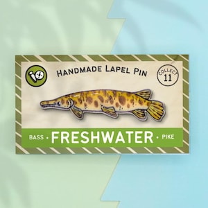 Spotted Gar Fish Lapel Pin