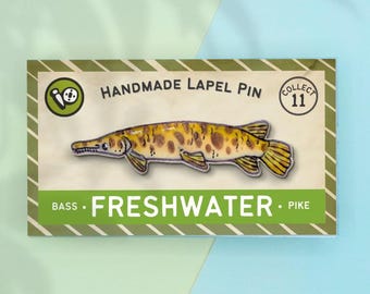 Spotted Gar Fish Lapel Pin