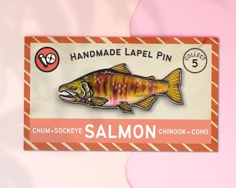 Chum Salmon Fish Lapel Pin