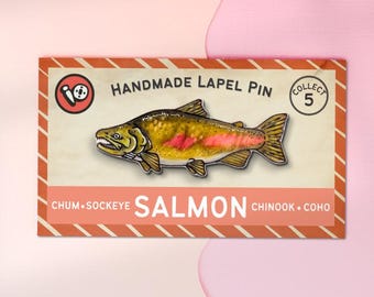 Chinook Salmon Fish Lapel Pin