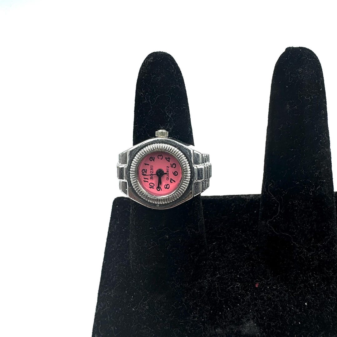 Retro Watch Ring: 90's Style Stainless Steel Adjustable Ring - Etsy