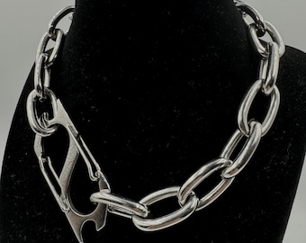 Chunky Stainless Steel Chain Necklace, Heavy Duty Industrial, Layering Stacking, Alternative Punk Grunge, Goth 90s Aesthetic