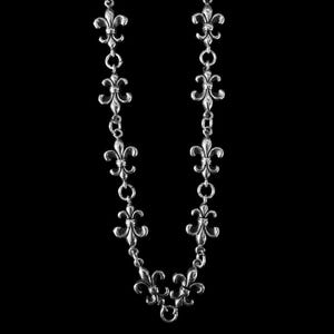 CH gothic style Y2K punk necklace chrome silver choke chain fleur de lis necklace fleur chain gothic chain layering necklace