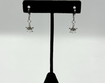 Stainless Steel Skull Huggie Earrings: Goth Punk Charm Jewelry