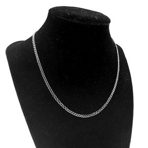 Curb chain necklace, dainty necklace, silver jewelry, stainless steel necklace, alternative jewelry, grunge jewelry, silver stack necklace