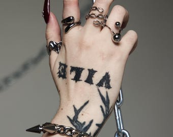 Stainless Steel Spiked Punk Bracelet: Unisex Goth Grunge Jewelry